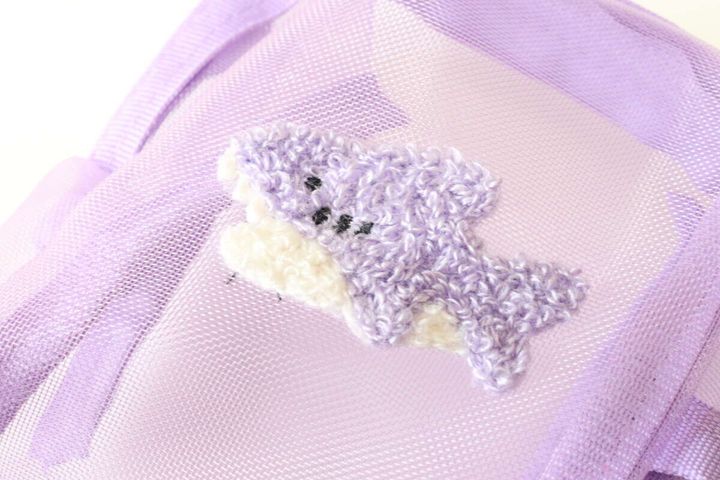 スクエアメッシュポーチ（A） 刺繍デザイン