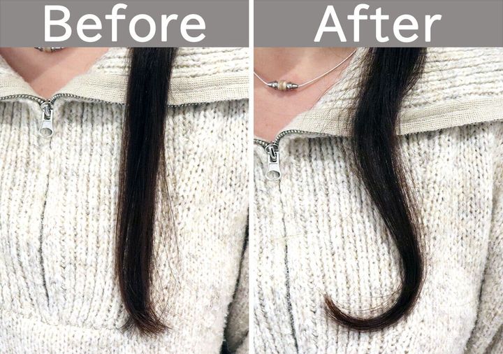 ダイソーの熱伝導ヘアカーラー（ロングタイプ、35mm）のビフォーアフター
