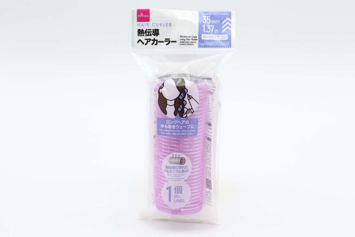ダイソーの熱伝導ヘアカーラー（ロングタイプ、35mm）のパッケージ