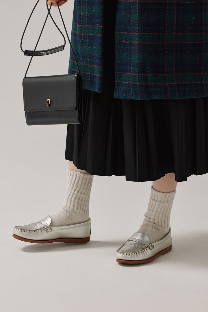 大人のチェック柄コート着こなし。シャイニーなローファーでさりげない抜け感を【FUDGE FRIEND おしゃれさんの毎日コーディネート vol.647｜うさみ】