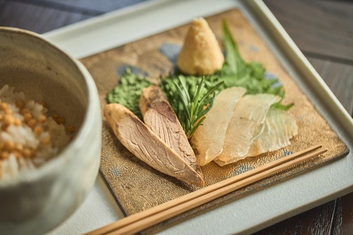 お茶漬けに添えたおつまみ