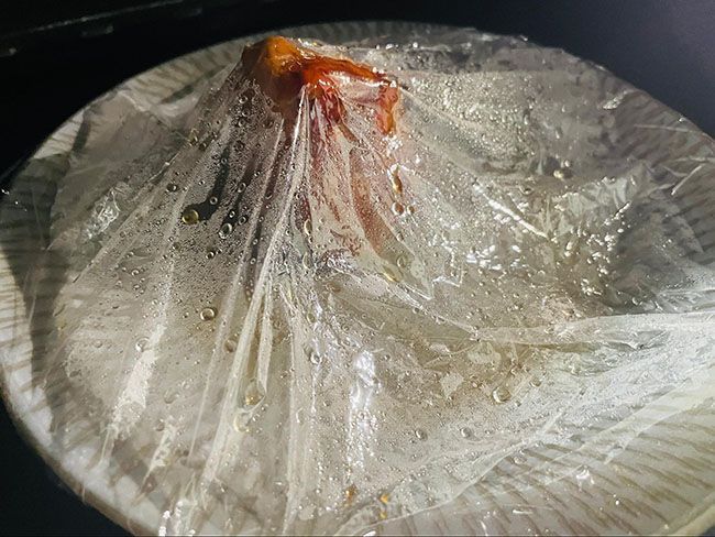 熱の通りが不十分なときはラップをかけて追加加熱