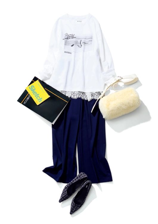 【毎日コーデ】年中使えるロンTを着てカフェで作業