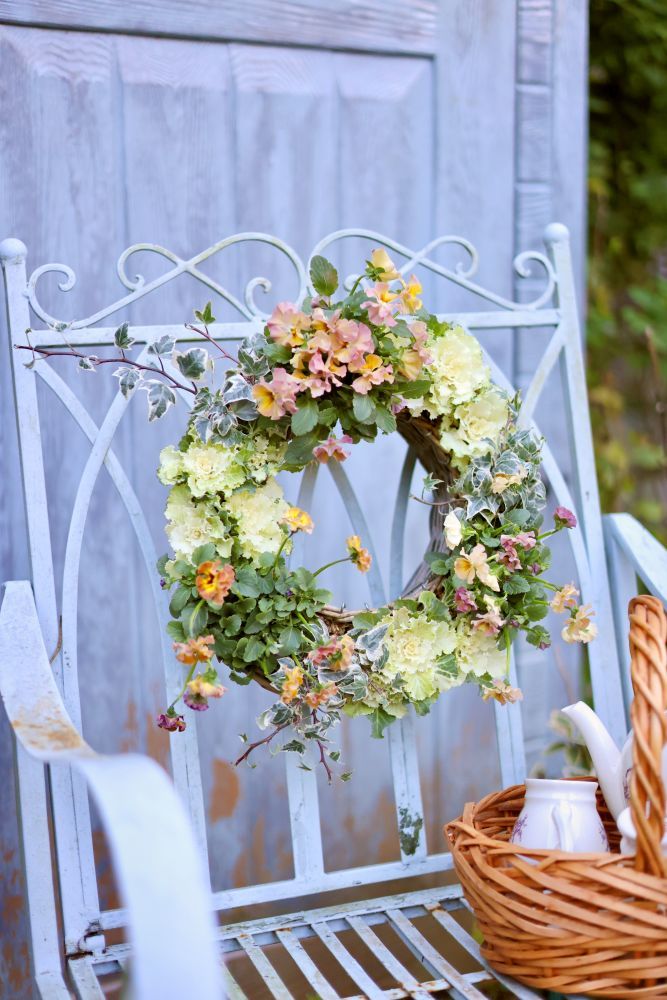 リースの寄せ植え