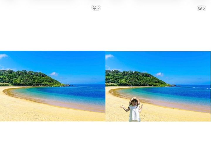 背景の上に、切り抜いたお子さんが現れます