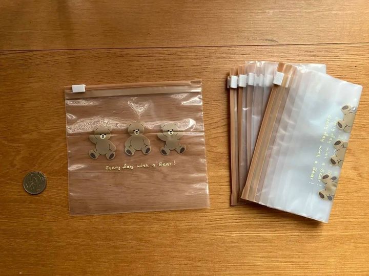 Seria(セリア)：くまのフリーザーバッグ Sサイズ 13枚