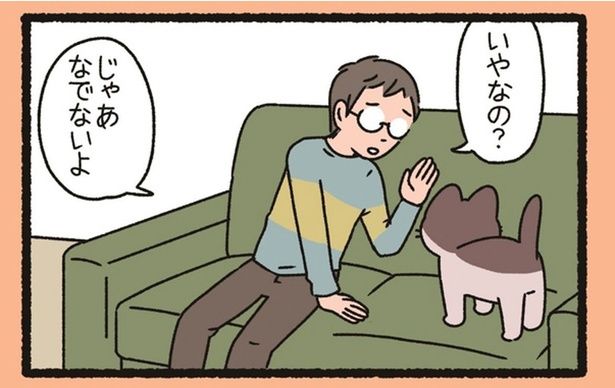 なでるのを拒否する「あまのじゃく」。なでるのをやめようとすると？ （C）ぱんだにあ／竹書房