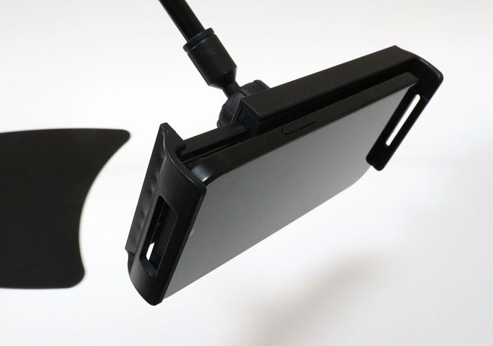 スチール製タブレットスタンド（固定スタンドタイプ） スマホ取り付け