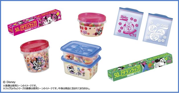 Ziploc コンテナー♡スクリューロックミニーミッキー ♡サランラップセット 春らしいミッキー＆フレンズパッケージ！旭化成「ディズニー