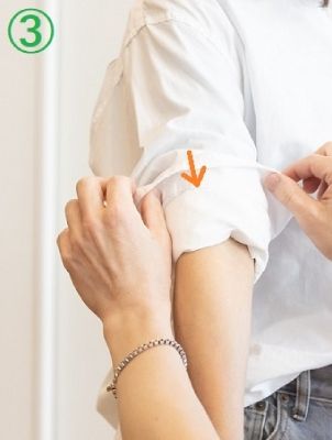 シャツの袖の折り方3