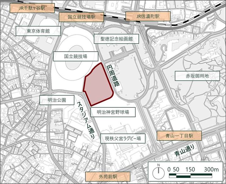 画像: 新秩父宮ラグビー場の建設地