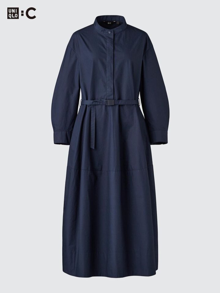 2026春ユニクロ大人女性おすすめコットンボリュームスリーブワンピース