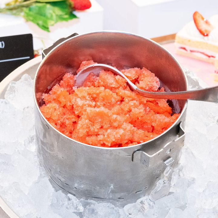 柚子と苺のグラニテ 撮影