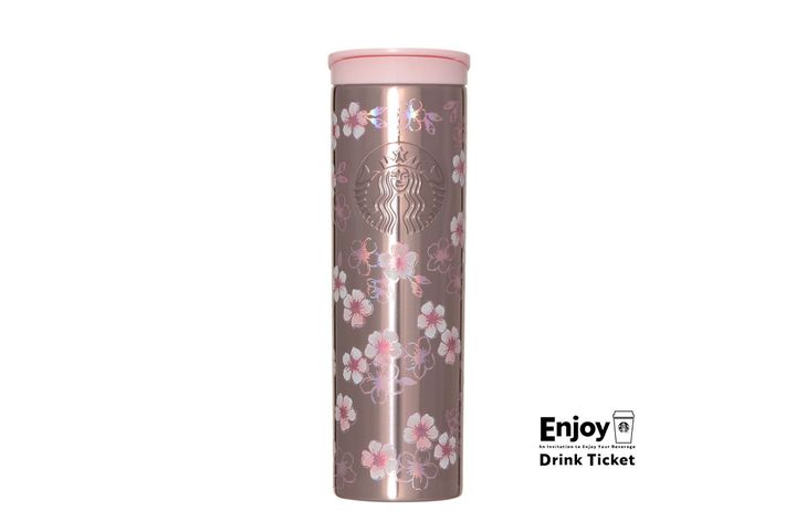 SAKURA2026ステンレスボトルメタリックライトピンク473ml／¥4,950（税込み）／「スターバックス コーヒー ジャパン」公式サイトより引用