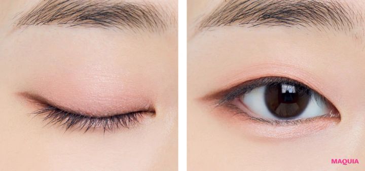 2026年春アイシャドウ エチュード ぽよんアイメイカー フレッシュコーラル 一重におすすめの塗り方ハウツー