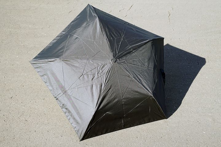 開いた状態でも直径は80cmちょっとなので、さほど大きな傘ではありません。
