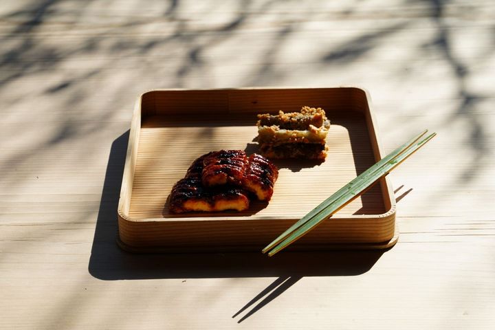 「八寸」の鰻もどきとたたき牛蒡。