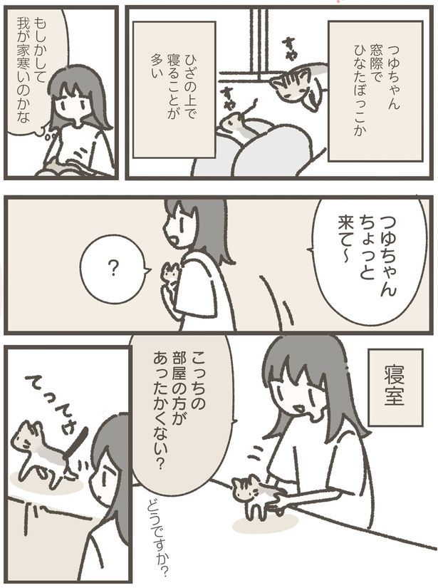 こっちの部屋の方があったかくない？ (C)つゆちゃんの飼い主／KADOKAWA