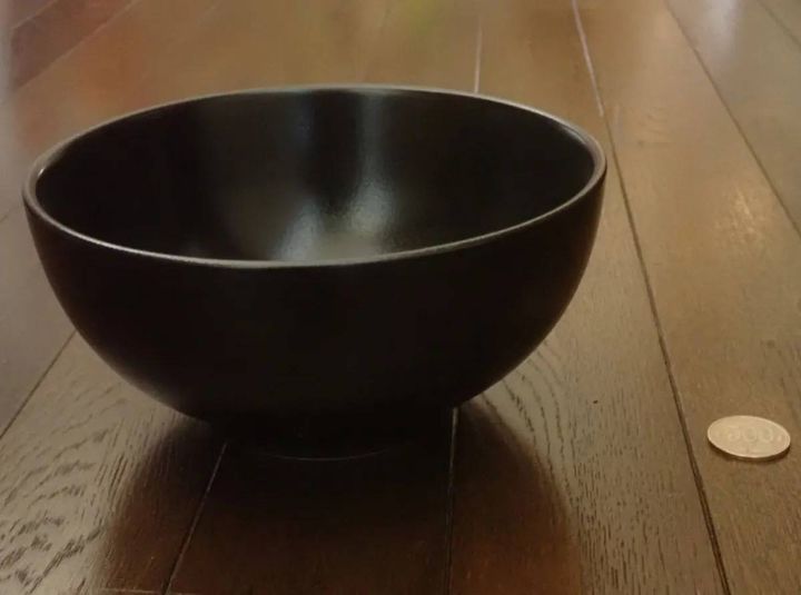 DAISO(ダイソー)：丼(黒梨釉、約18cm)