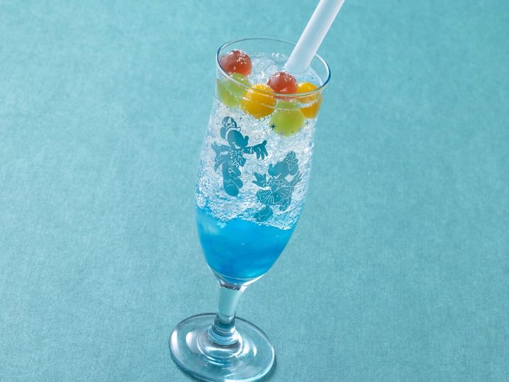 東京ディズニーシー25周年“スパークリング・ジュビリー”スペシャルスパークリングドリンク（ピーチ＆ライチー）、コレクタブルグラス付き