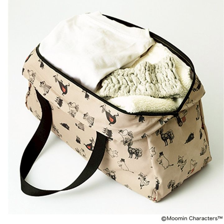 ムーミン×サマンサ モスモスの旅アイテムが「便利すぎる」と話題！リンネル4月号の「大型ボストン」＆「衣類圧縮ケース」付録の優秀具合をレポート