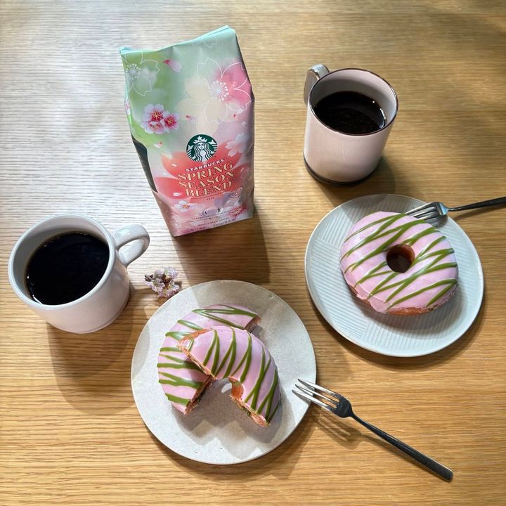 スタバ 桜抹茶ドーナツ、スターバックス® スプリングシーズンブレンド®