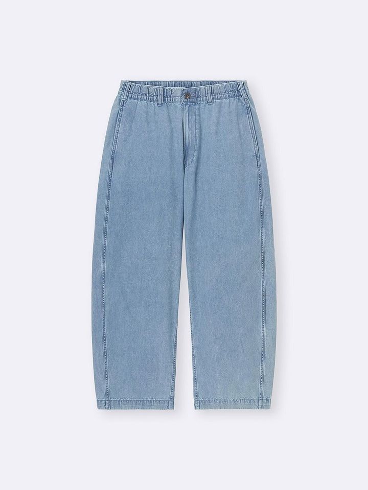 GUのライトデニムバレルレッグイージーパンツ