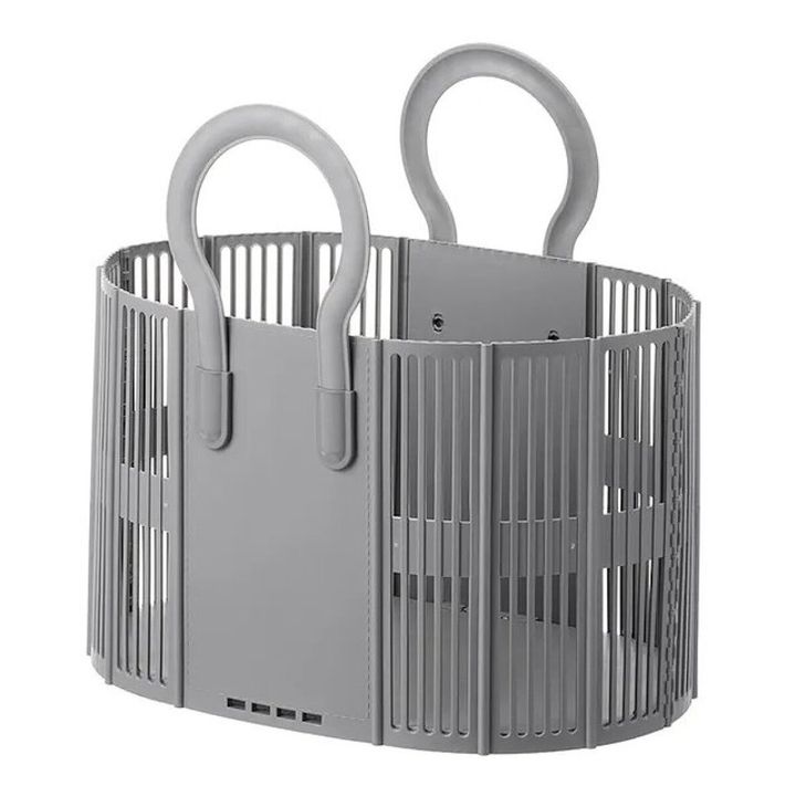カインズ 折りたためるランドリーバスケット グレー
