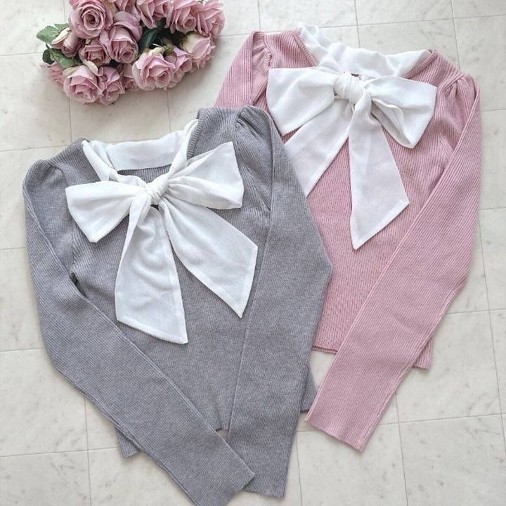 2026春しまむら大人女性おすすめボウタイニットプルオーバー