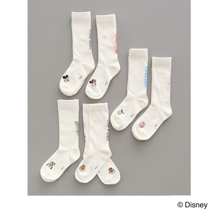 〈アース ミュージック＆エコロジー〉アソート刺しゅう入り靴下