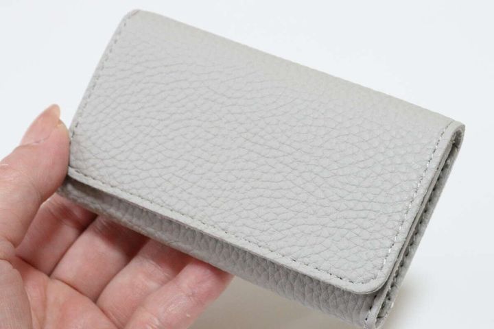 レザー調マチ付き名刺ケース（ベーシック） ダイソー グレー