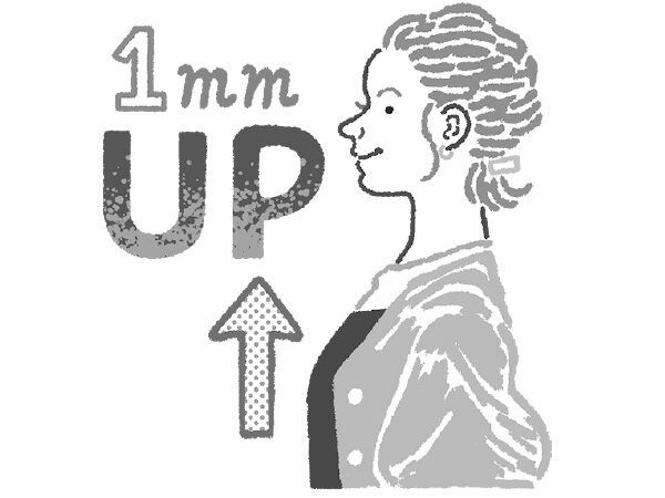 歩くとき、座るときは、胸の位置を1mmアップ！