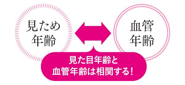 見ため年齢↔︎血管年齢 見た目年齢と血管年齢は相関する！