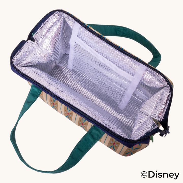 アナ/ドレス がま口型ランチバッグM ファスナーを開けたイメージ