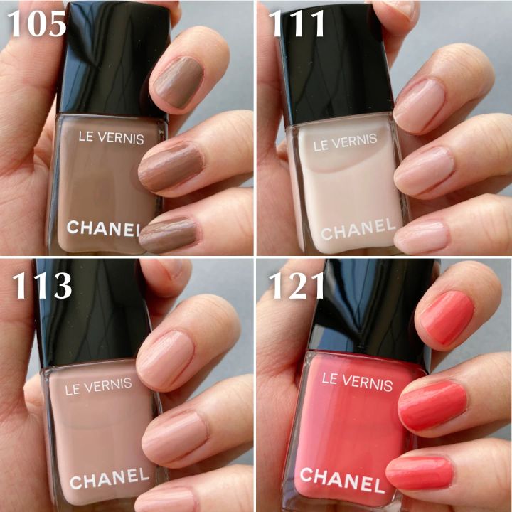 シャネル ネイル ヴェルニ 全色スウォッチ 105、111、113、121