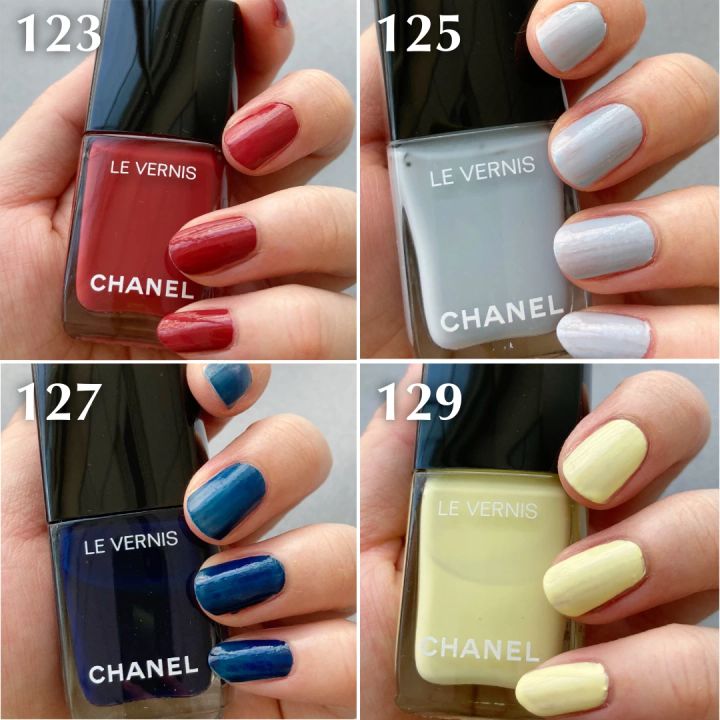 シャネル ネイル ヴェルニ 全色スウォッチ 123、125、127、129