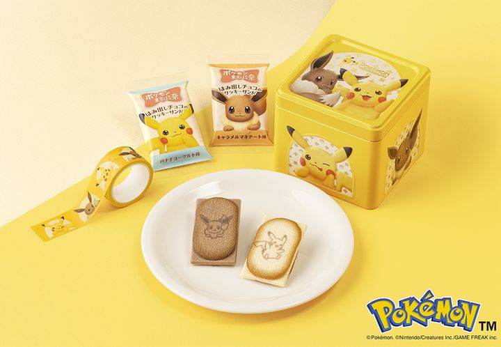 ポケモン東京ばな奈 はみ出しチョコのクッキーサンド スペシャル缶(ピカチュウ＆イーブイ)