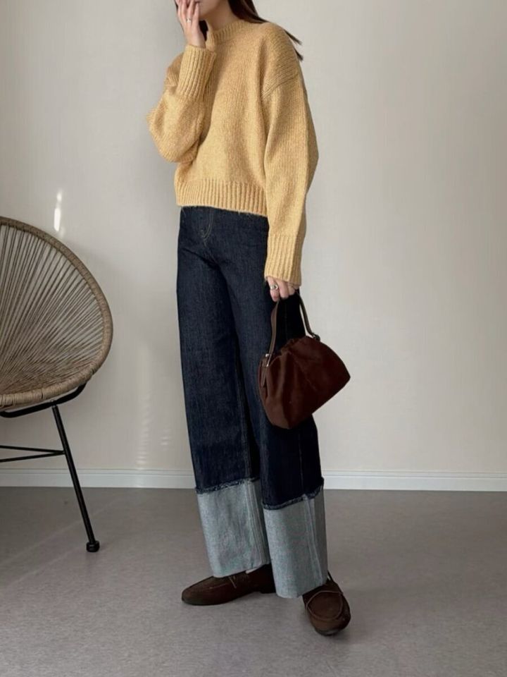 2026春大人女性おすすめキレイ色イエローニットコーデ