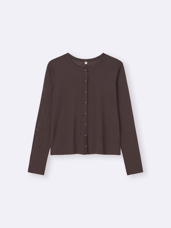 2026gu春大人女性おすすめソフトシアーカーディガン