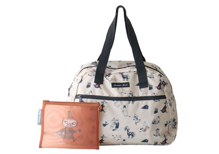 MOOMIN×Samansa Mos2［ムーミン×サマンサ モスモス］ムーミン谷の仲間たちが大集合！たためるボストンバッグとメッシュポーチ