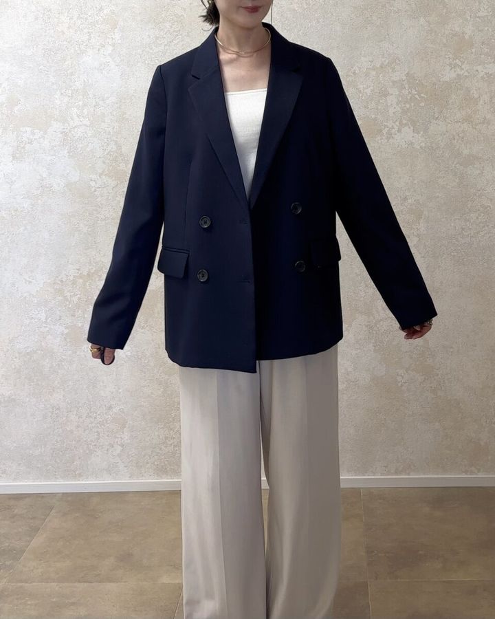 GUダブルブレストジャケット Mサイズ着用感 フロント