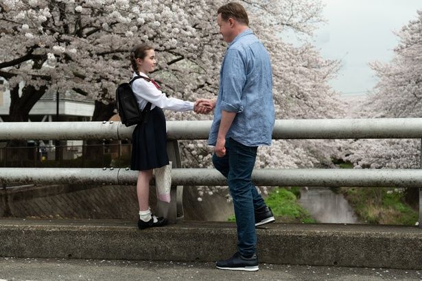 美しい桜をバックにした『レンタル・ファミリー』の場面写真 [c]2026 Searchlight Pictures. All Rights Reserved. 