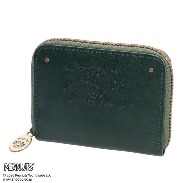 「レディース コインケース (PEANUTS)」(1089円)カラー：ダークグリーン