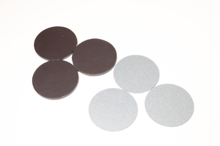 マグネットシート（補助プレート付、丸、3セット、シルバーカラー）