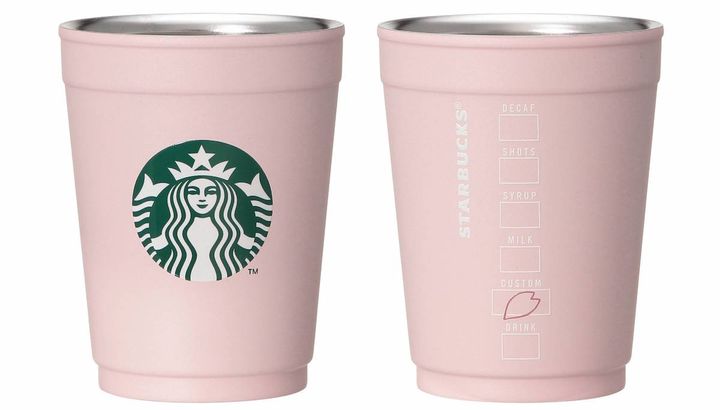 「SAKURA2026 2WAYステンレスカップ / ホルダー マットピンク」355ml 3000円