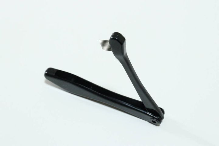 マスカラコーム（ステンレス製、10-PIN） 折り畳み式