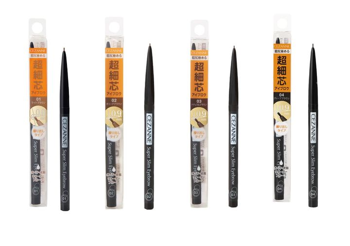 画像: （左から）セザンヌ 超細芯アイブロウ 01 ライトブラウン、同 02 オリーブブラウン、同 03 ナチュラルブラウン、同 04 ディープブラウン 各￥550（編集部調べ）／セザンヌ（セザンヌ化粧品） 出典：www.cezanne.co.jp