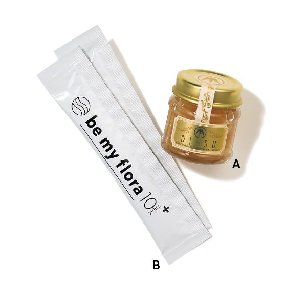 【A】BI-SU BI-SU16 食べるタイプ 【B】be my flora 10年熟成酵素＋