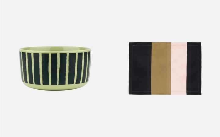 画像: （左から）Piccolo 5dl ボウル ￥5,720、Hennika プレイスマット ￥6,600／ともにマリメッコ 出典：www.marimekko.jp