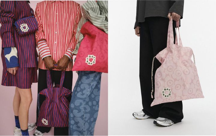 画像: （左から）Iloisa Piccolo クロスボディバッグ ￥20,900、Metka Piccolo トートバッグ ￥14,300、Metka Mini Unikko トートバッグ ￥14,300、Metka Mini Unikko トートバッグ ￥14,300／すべてマリメッコ 出典：www.marimekko.jp